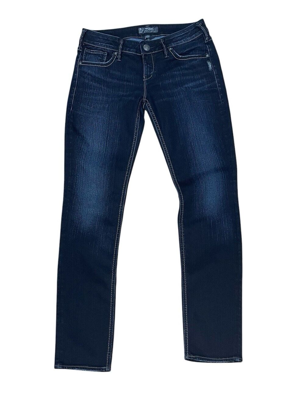 Silver Jeans Co. Aiko Skinny Jeans Women’s 29x31 Low Rise Blue Dark Wash Denim